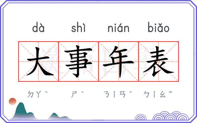 大事年表 大事年表