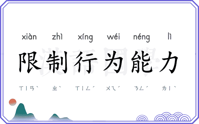 限制行为能力 限制行为能力