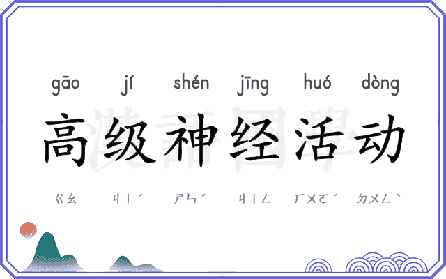高级神经活动